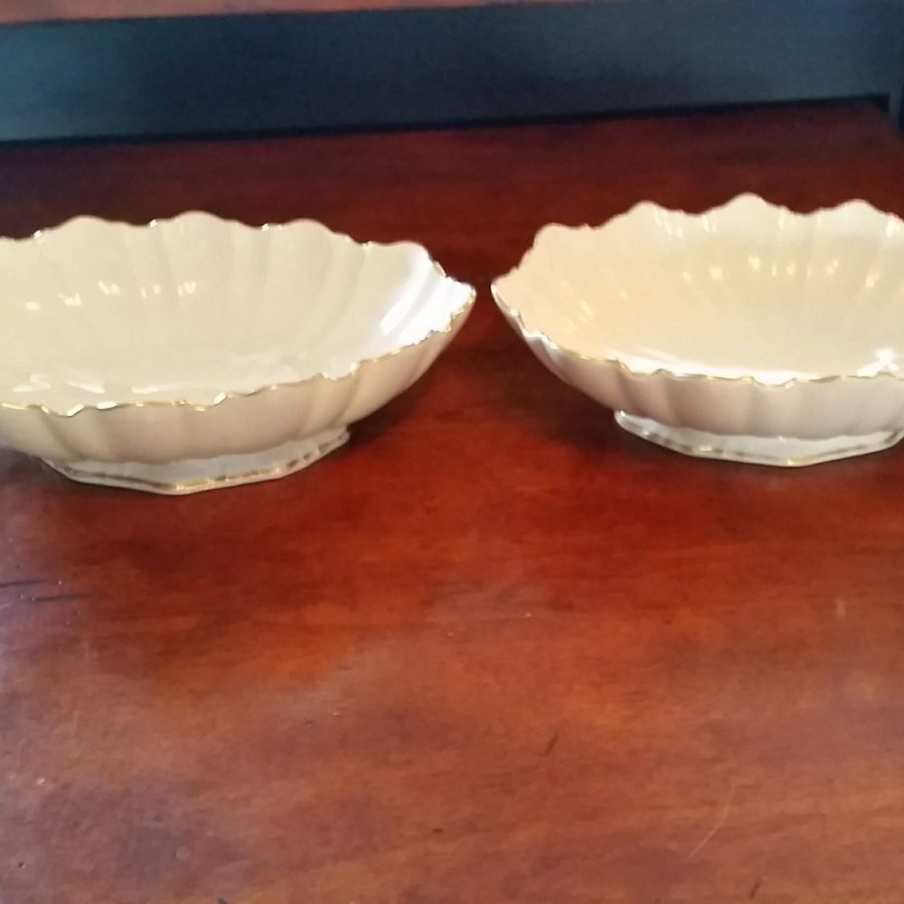 Pair Lenox China Symphony Centerpiece Oval Bowls